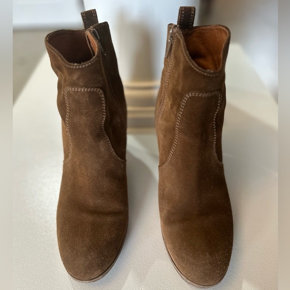 J. Crew Shoes - J. Crew Suede Ankle Booties with wooden heel.  Size 9